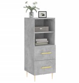 VidaXL Dressoir 34,5x34x90 cm bewerkt hout betongrijs
