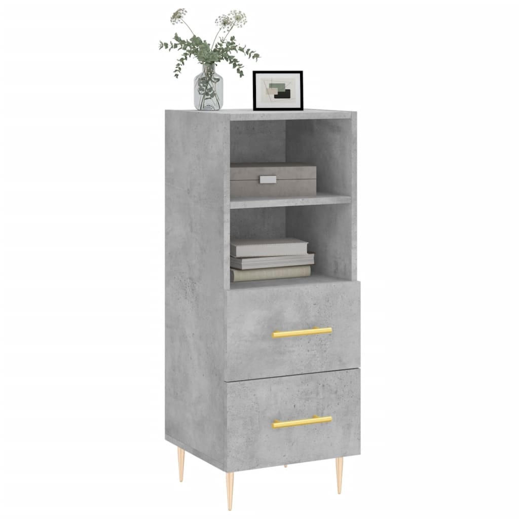 VidaXL Dressoir 34,5x34x90 cm bewerkt hout betongrijs