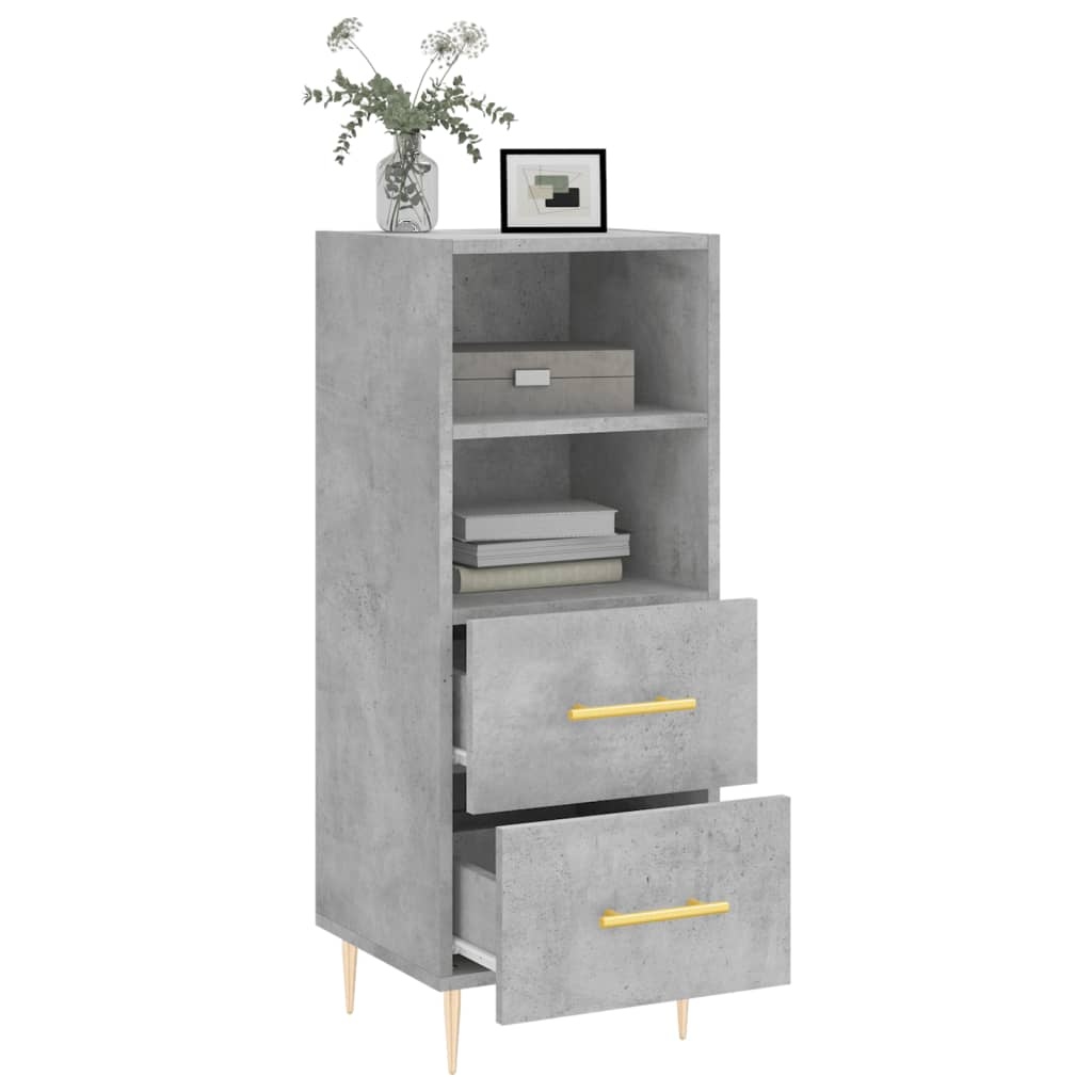 VidaXL Dressoir 34,5x34x90 cm bewerkt hout betongrijs