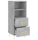 VidaXL Dressoir 34,5x34x90 cm bewerkt hout betongrijs