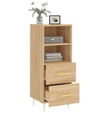 VidaXL Dressoir 34,5x34x90 cm bewerkt hout sonoma eiken