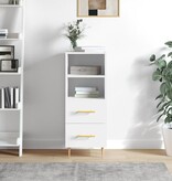 VidaXL Dressoir 34,5x34x90 cm bewerkt hout hoogglans wit