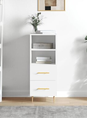 VidaXL Dressoir 34,5x34x90 cm bewerkt hout wit