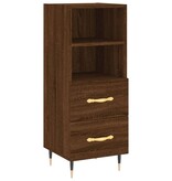 VidaXL Dressoir 34,5x34x90 cm bewerkt hout bruineikenkleurig