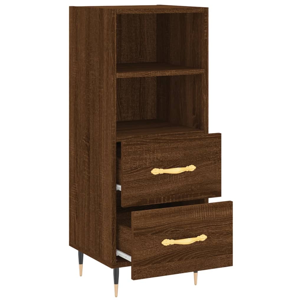 VidaXL Dressoir 34,5x34x90 cm bewerkt hout bruineikenkleurig