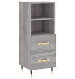 VidaXL Dressoir 34,5x34x90 cm bewerkt hout grijs sonoma eikenkleurig