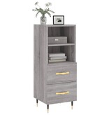 VidaXL Dressoir 34,5x34x90 cm bewerkt hout grijs sonoma eikenkleurig