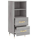 VidaXL Dressoir 34,5x34x90 cm bewerkt hout grijs sonoma eikenkleurig