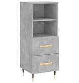 VidaXL Dressoir 34,5x34x90 cm bewerkt hout betongrijs