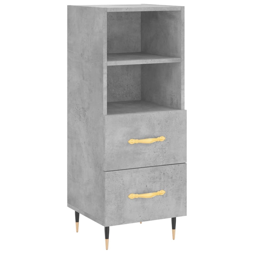 VidaXL Dressoir 34,5x34x90 cm bewerkt hout betongrijs