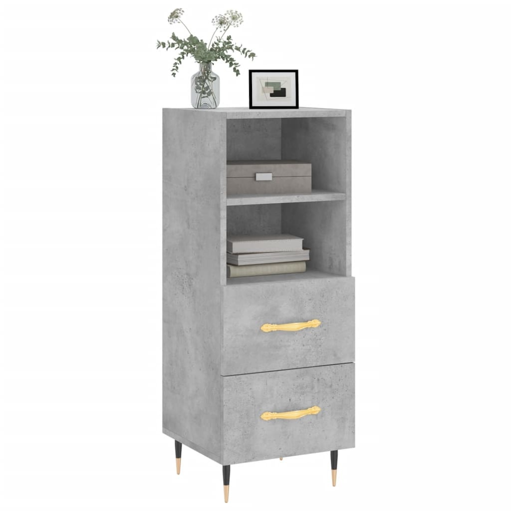 VidaXL Dressoir 34,5x34x90 cm bewerkt hout betongrijs