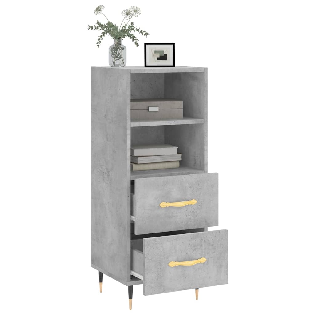 VidaXL Dressoir 34,5x34x90 cm bewerkt hout betongrijs