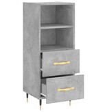 VidaXL Dressoir 34,5x34x90 cm bewerkt hout betongrijs