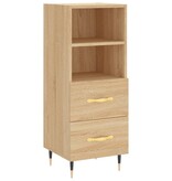 VidaXL Dressoir 34,5x34x90 cm bewerkt hout sonoma eiken