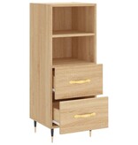 VidaXL Dressoir 34,5x34x90 cm bewerkt hout sonoma eiken