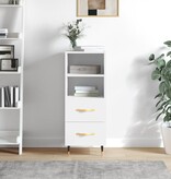 VidaXL Dressoir 34,5x34x90 cm bewerkt hout hoogglans wit