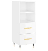 VidaXL Dressoir 34,5x34x90 cm bewerkt hout hoogglans wit