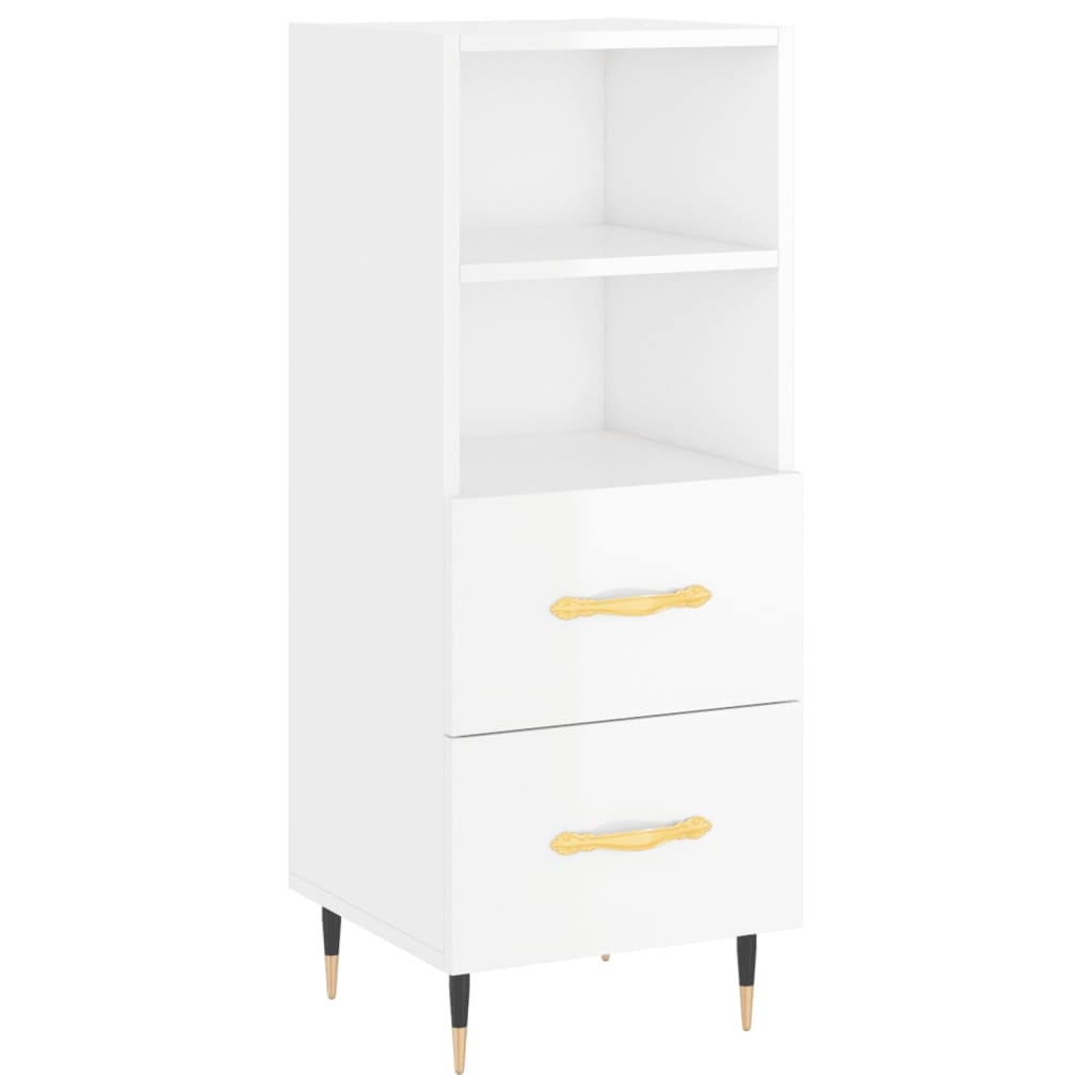 VidaXL Dressoir 34,5x34x90 cm bewerkt hout hoogglans wit