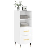 VidaXL Dressoir 34,5x34x90 cm bewerkt hout hoogglans wit