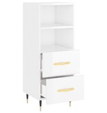 VidaXL Dressoir 34,5x34x90 cm bewerkt hout hoogglans wit