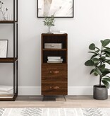 VidaXL Dressoir 34,5x34x90 cm bewerkt hout bruineikenkleurig