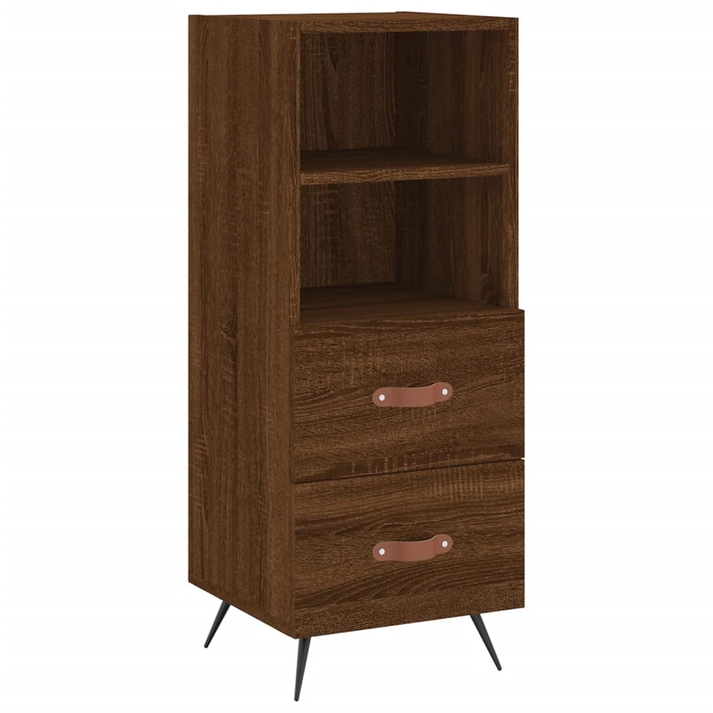 VidaXL Dressoir 34,5x34x90 cm bewerkt hout bruineikenkleurig