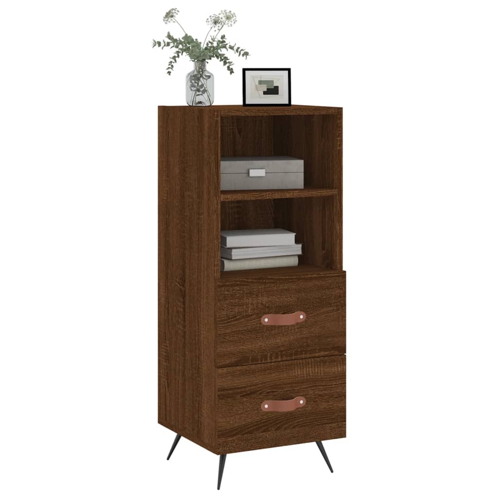 VidaXL Dressoir 34,5x34x90 cm bewerkt hout bruineikenkleurig