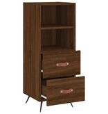 VidaXL Dressoir 34,5x34x90 cm bewerkt hout bruineikenkleurig