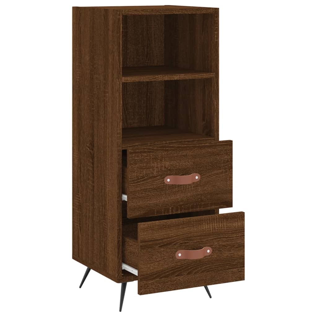 VidaXL Dressoir 34,5x34x90 cm bewerkt hout bruineikenkleurig