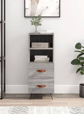 VidaXL Dressoir 34,5x34x90 cm bewerkt hout grijs sonoma eikenkleurig