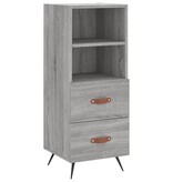 VidaXL Dressoir 34,5x34x90 cm bewerkt hout grijs sonoma eikenkleurig