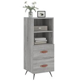 VidaXL Dressoir 34,5x34x90 cm bewerkt hout grijs sonoma eikenkleurig