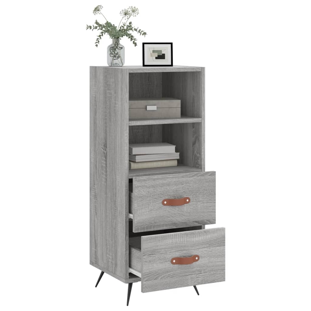 VidaXL Dressoir 34,5x34x90 cm bewerkt hout grijs sonoma eikenkleurig