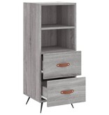 VidaXL Dressoir 34,5x34x90 cm bewerkt hout grijs sonoma eikenkleurig