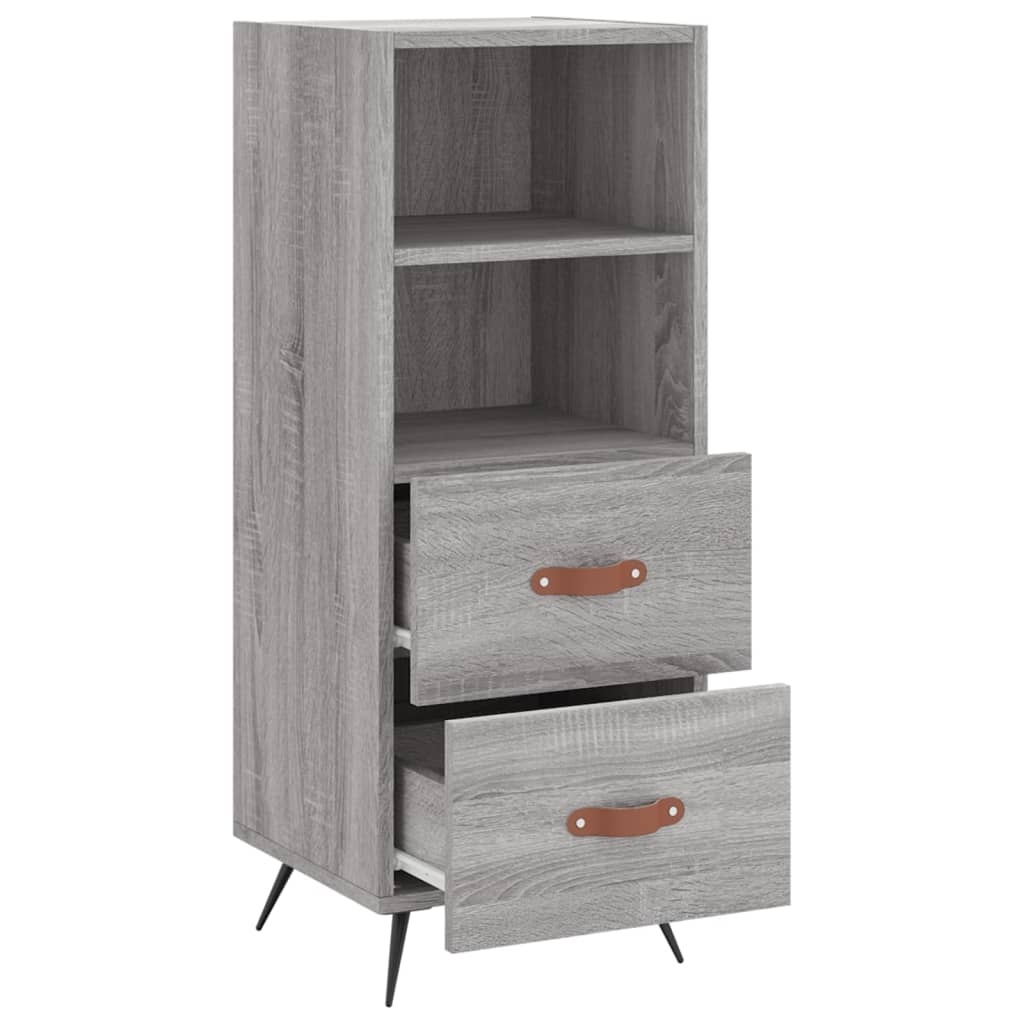 VidaXL Dressoir 34,5x34x90 cm bewerkt hout grijs sonoma eikenkleurig