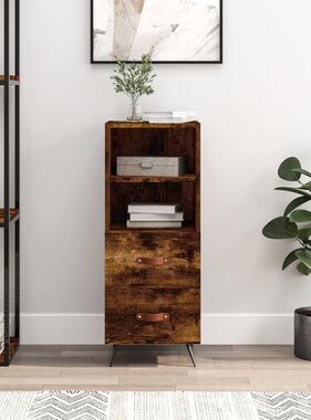 VidaXL Dressoir 34,5x34x90 cm bewerkt hout gerookt eiken