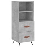 VidaXL Dressoir 34,5x34x90 cm bewerkt hout betongrijs