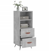 VidaXL Dressoir 34,5x34x90 cm bewerkt hout betongrijs