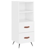 VidaXL Dressoir 34,5x34x90 cm bewerkt hout hoogglans wit