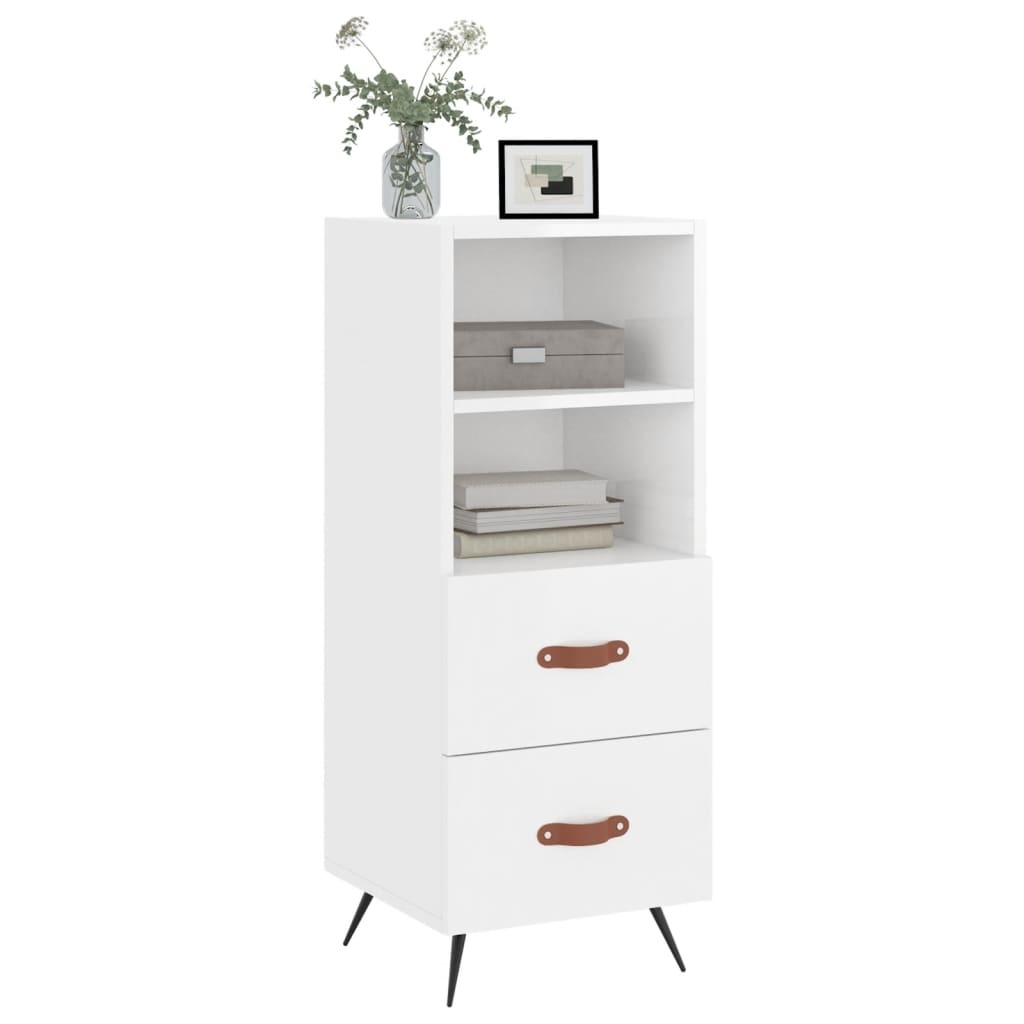 VidaXL Dressoir 34,5x34x90 cm bewerkt hout hoogglans wit