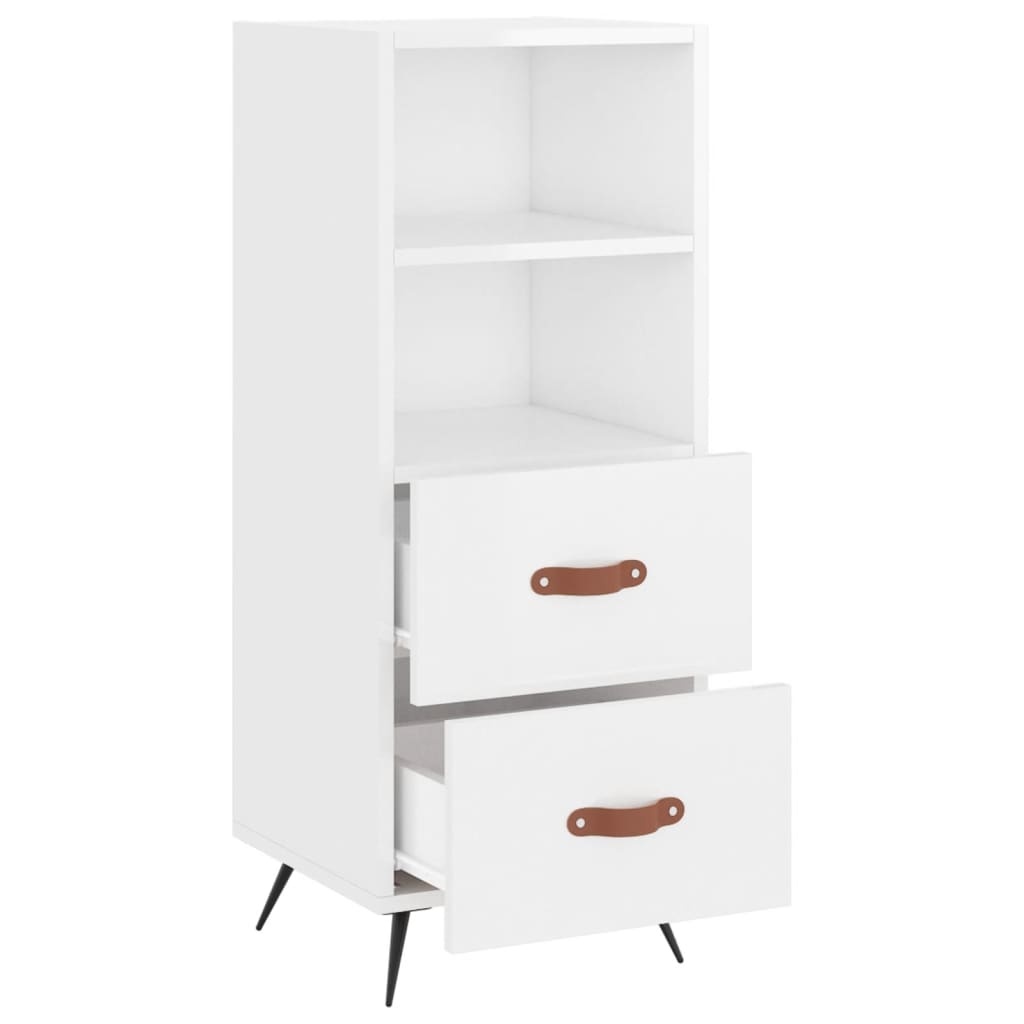 VidaXL Dressoir 34,5x34x90 cm bewerkt hout hoogglans wit