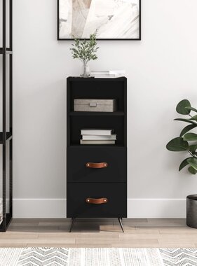 VidaXL Dressoir 34,5x34x90 cm bewerkt hout zwart