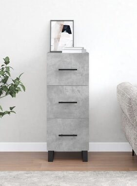 VidaXL Dressoir 34,5x34x90 cm bewerkt hout betongrijs