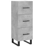 VidaXL Dressoir 34,5x34x90 cm bewerkt hout betongrijs
