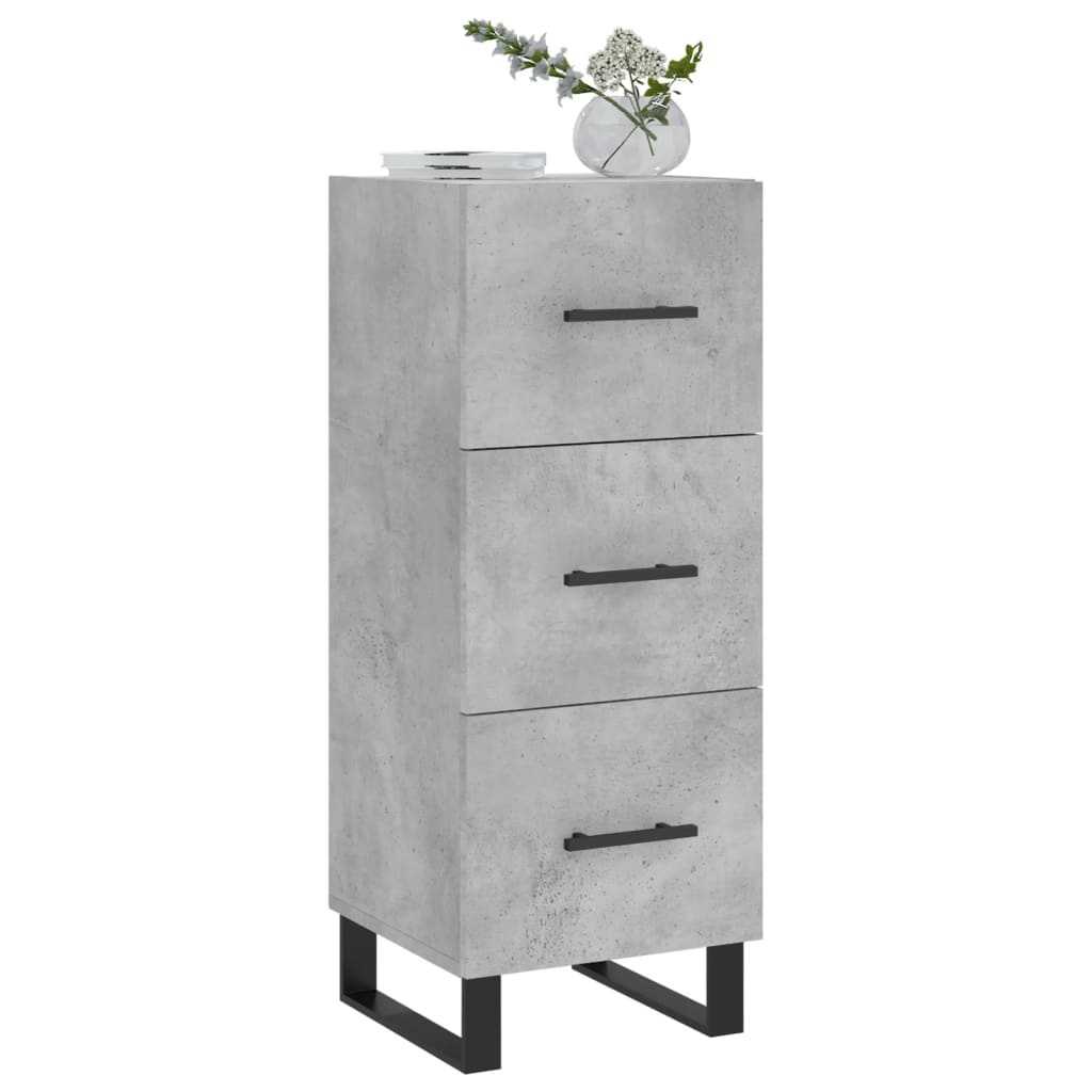 VidaXL Dressoir 34,5x34x90 cm bewerkt hout betongrijs