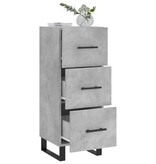 VidaXL Dressoir 34,5x34x90 cm bewerkt hout betongrijs