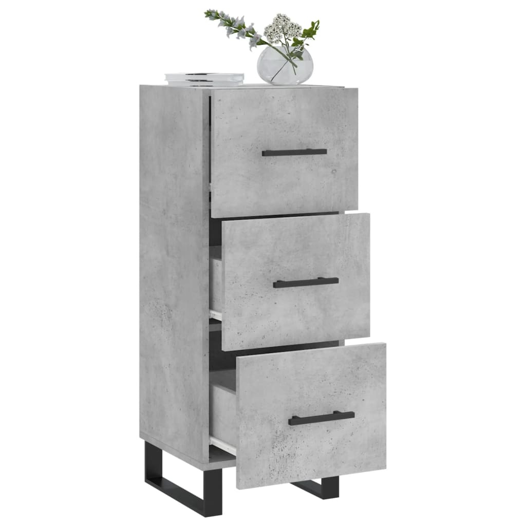 VidaXL Dressoir 34,5x34x90 cm bewerkt hout betongrijs