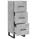VidaXL Dressoir 34,5x34x90 cm bewerkt hout betongrijs