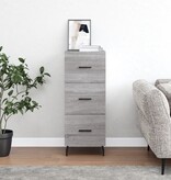 VidaXL Dressoir 34,5x34x90 cm bewerkt hout grijs sonoma eikenkleurig