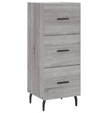 VidaXL Dressoir 34,5x34x90 cm bewerkt hout grijs sonoma eikenkleurig